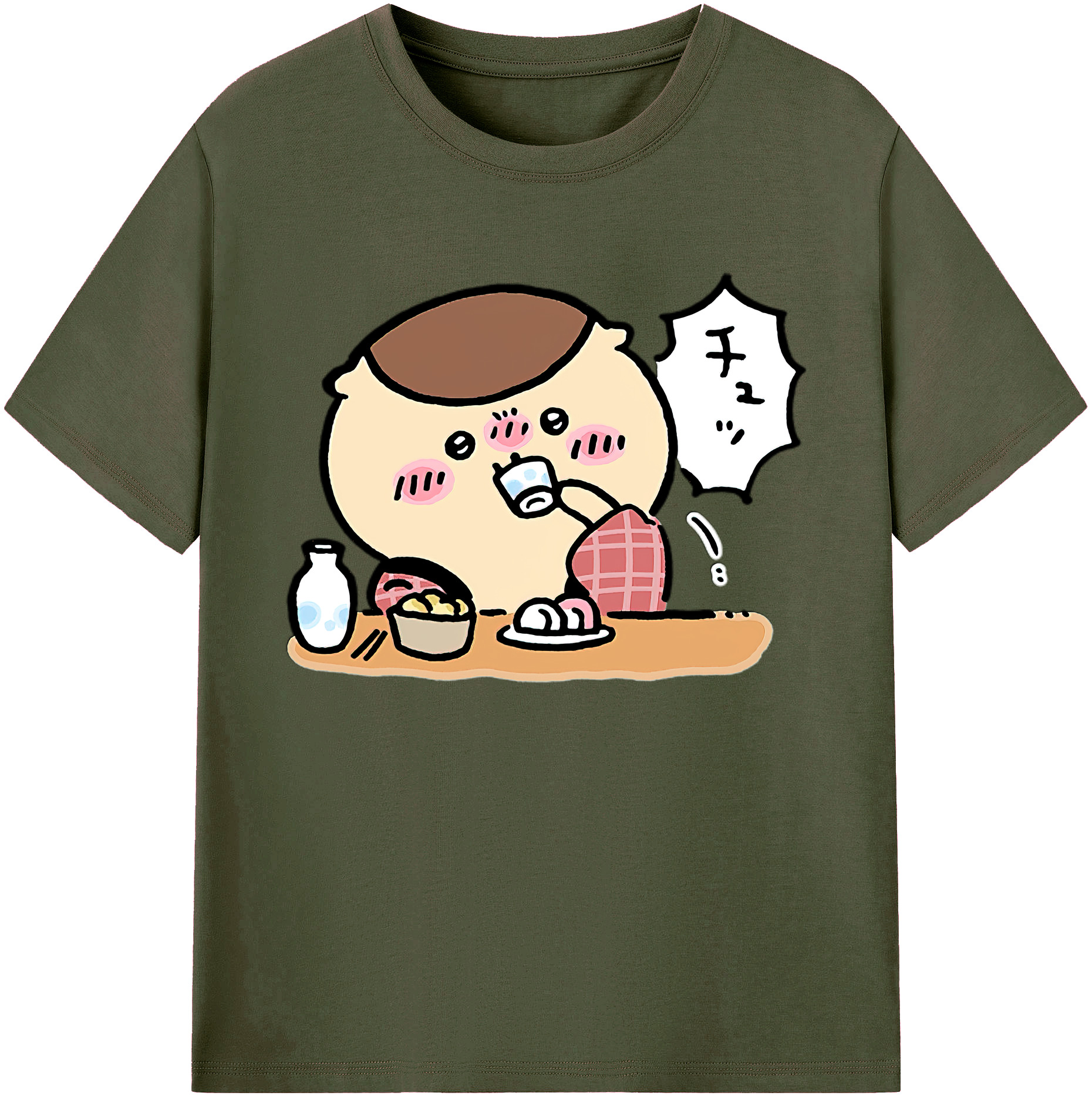 （画像用） ちいかわ くりまんじゅう Chii-kawa kuri manjū 綿100％ メンズ半袖Tシャツ｜肌触りやわらか＆通気性